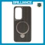 Brilliance LUX iPhone S25 360Â° Rotating Magnetic Metal Bracket Carbon Fiber Pattern Matte PC+TPU Phone case Grey