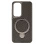 Brilliance LUX iPhone S24 360° Rotating Magnetic Metal Bracket Carbon Fiber Pattern Matte PC+TPU Phone case Grey