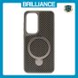 Brilliance LUX iPhone S24 360° Rotating Magnetic Metal Bracket Carbon Fiber Pattern Matte PC+TPU Phone case Grey