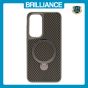 Brilliance LUX iPhone S25 plus 360° Rotating Magnetic Metal Bracket Carbon Fiber Pattern Matte PC+TPU Phone case Grey