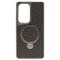 Brilliance LUX iPhone S25 ultra 360° Rotating Magnetic Metal Bracket Carbon Fiber Pattern Matte PC+TPU Phone case Grey