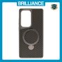Brilliance LUX iPhone S25 ultra 360° Rotating Magnetic Metal Bracket Carbon Fiber Pattern Matte PC+TPU Phone case Grey