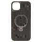 Brilliance LUX iPhone 15 Plus 360° Rotating Magnetic Metal Bracket Carbon Fiber Pattern Matte PC+TPU Phone case Grey