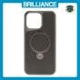 Brilliance LUX iPhone 15 Pro Max 360° Rotating Magnetic Metal Bracket Carbon Fiber Pattern Matte PC+TPU Phone case Grey