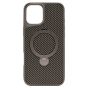 Brilliance LUX iPhone 16 Plus 360° Rotating Magnetic Metal Bracket Carbon Fiber Pattern Matte PC+TPU Phone case Grey