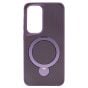 Brilliance LUX iPhone S24 360° Rotating Magnetic Metal Bracket Carbon Fiber Pattern Matte PC+TPU Phone case Purple