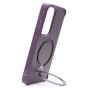 Brilliance LUX iPhone S24 360° Rotating Magnetic Metal Bracket Carbon Fiber Pattern Matte PC+TPU Phone case Purple