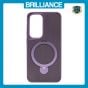 Brilliance LUX iPhone S24 360° Rotating Magnetic Metal Bracket Carbon Fiber Pattern Matte PC+TPU Phone case Purple