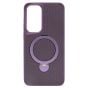 Brilliance LUX iPhone S25 plus 360° Rotating Magnetic Metal Bracket Carbon Fiber Pattern Matte PC+TPU Phone case Purple