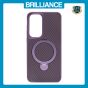 Brilliance LUX iPhone S25 plus 360° Rotating Magnetic Metal Bracket Carbon Fiber Pattern Matte PC+TPU Phone case Purple