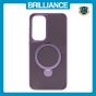 Brilliance LUX iPhone S24 plus 360° Rotating Magnetic Metal Bracket Carbon Fiber Pattern Matte PC+TPU Phone case Purple
