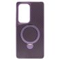 Brilliance LUX iPhone S25 ultra 360° Rotating Magnetic Metal Bracket Carbon Fiber Pattern Matte PC+TPU Phone case Purple