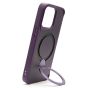 Brilliance LUX iPhone 13 Pro 360° Rotating Magnetic Metal Bracket Carbon Fiber Pattern Matte PC+TPU Phone case Purple