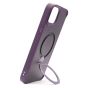 Brilliance LUX iPhone 15 Plus 360° Rotating Magnetic Metal Bracket Carbon Fiber Pattern Matte PC+TPU Phone case Purple