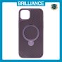 Brilliance LUX iPhone 15 Plus 360° Rotating Magnetic Metal Bracket Carbon Fiber Pattern Matte PC+TPU Phone case Purple
