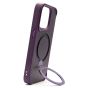 Brilliance LUX iPhone 14 Pro 360° Rotating Magnetic Metal Bracket Carbon Fiber Pattern Matte PC+TPU Phone case Purple