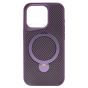 Brilliance LUX iPhone 15 Pro 360° Rotating Magnetic Metal Bracket Carbon Fiber Pattern Matte PC+TPU Phone case Purple