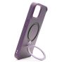 Brilliance LUX iPhone 15 360° Rotating Magnetic Metal Bracket Carbon Fiber Pattern Matte PC+TPU Phone case Purple