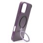 Brilliance LUX iPhone 16 Plus 360° Rotating Magnetic Metal Bracket Carbon Fiber Pattern Matte PC+TPU Phone case Purple