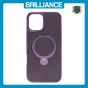 Brilliance LUX iPhone 16 Plus 360° Rotating Magnetic Metal Bracket Carbon Fiber Pattern Matte PC+TPU Phone case Purple