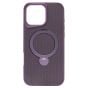 Brilliance LUX iPhone 16 Pro Max 360° Rotating Magnetic Metal Bracket Carbon Fiber Pattern Matte PC+TPU Phone case Purple