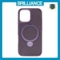 Brilliance LUX iPhone 16 360° Rotating Magnetic Metal Bracket Carbon Fiber Pattern Matte PC+TPU Phone case Purple