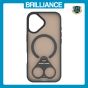 Brilliance LUX iPhone 16E Anti-shock Magnetic Matte Clear TPU + Acrylic Kickstand Phone Case Black