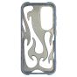 Brilliance LUX iPhone 17 Flame Design Soft TPU Chrome-Plated Openwork Phone Case Blue