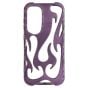Brilliance LUX iPhone 17 Flame Design Soft TPU Chrome-Plated Openwork Phone Case Purple