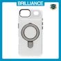 Brilliance LUX iPhone 17 Air Glitter Sparkle Magnetic Clear TPU + Acrylic with Kickstand Phone Case White