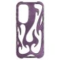 Brilliance LUX iPhone 17 Air Flame Design Soft TPU Chrome-Plated Openwork Phone Case Purple