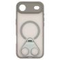 Brilliance LUX iPhone 17 Air Anti-shock Magnetic Matte Clear TPU + Acrylic Kickstand Phone Case Gray