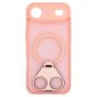 Brilliance LUX iPhone 17 Air Anti-shock Magnetic Matte Clear TPU + Acrylic Kickstand Phone Case Pink