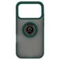 Brilliance LUX iPhone 17 Pro Hybrid Shell Anti-shock Ring Kickstand TPU Matte Case Dark Green