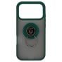 Brilliance LUX iPhone 17 Pro Hybrid Shell Anti-shock Ring Kickstand TPU Matte Case Dark Green