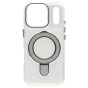Brilliance LUX iPhone 17 Pro Glitter Sparkle Magnetic Clear TPU + Acrylic with Kickstand Phone Case White