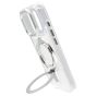 Brilliance LUX iPhone 17 Pro Glitter Sparkle Magnetic Clear TPU + Acrylic with Kickstand Phone Case White