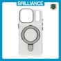 Brilliance LUX iPhone 17 Pro Glitter Sparkle Magnetic Clear TPU + Acrylic with Kickstand Phone Case White