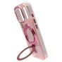 Brilliance LUX iPhone 17 Pro Glitter Sparkle Magnetic Clear TPU + Acrylic with Kickstand Phone Case Pink