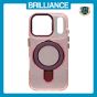Brilliance LUX iPhone 17 Pro Glitter Sparkle Magnetic Clear TPU + Acrylic with Kickstand Phone Case Pink