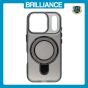 Brilliance LUX iPhone 17 Pro Glitter Sparkle Magnetic Clear TPU + Acrylic with Kickstand Phone Case Black