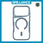Brilliance LUX iPhone 17 Pro Chrome-Plated Magnetic Clear TPU + Acrylic Phone Case Blue Titanium