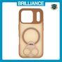 Brilliance LUX iPhone 17 Pro Anti-shock Magnetic Matte Clear TPU + Acrylic Kickstand Phone Case Gold