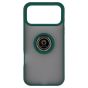 Brilliance LUX iPhone 17 Pro Max Hybrid Shell Anti-shock Ring Kickstand TPU Matte Case Dark Green