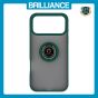 Brilliance LUX iPhone 17 Pro Max Hybrid Shell Anti-shock Ring Kickstand TPU Matte Case Dark Green