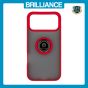 Brilliance LUX iPhone 17 Pro Max Hybrid Shell Anti-shock Ring Kickstand TPU Matte Case Red