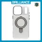 Brilliance LUX iPhone 17 Pro Max Glitter Sparkle Magnetic Clear TPU + Acrylic with Kickstand Phone Case White