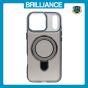 Brilliance LUX iPhone 17 Pro Max Glitter Sparkle Magnetic Clear TPU + Acrylic with Kickstand Phone Case Black