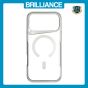 Brilliance LUX iPhone 17 Pro Max Chrome-Plated Magnetic Clear TPU + Acrylic Phone Case Silver Titanium