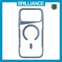 Brilliance LUX iPhone 17 Pro Max Chrome-Plated Magnetic Clear TPU + Acrylic Phone Case Blue Titanium